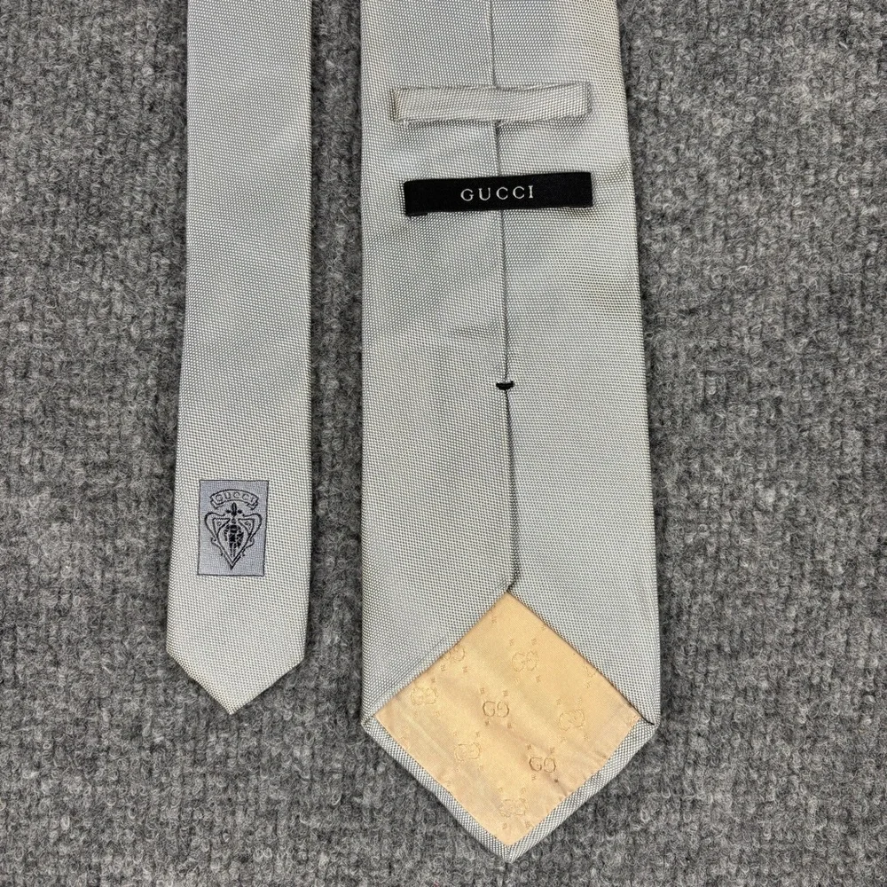 Gucci Silver Men's Tie Silk Italy